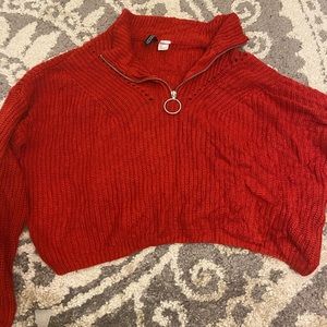 Cute red cropped sweater. From target.